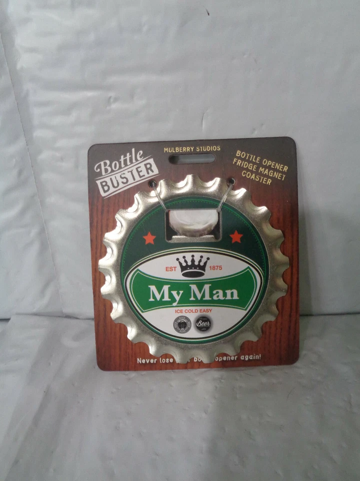 Beer Bottle Opener / Buster - Coaster - Fridge Magnet - #1 Dad - Man Cave - Image 1 of 4