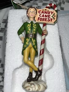 Jim Shore Christmas Ornament Buddy Elf Holding Candy Cane Forest Sign 6013943NEW - Picture 1 of 10