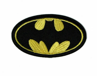 Small 1.5" X 3"  BATMAN Patch Embroidered Iron On Patches Logo DC Comics bat man - Image 1 of 2