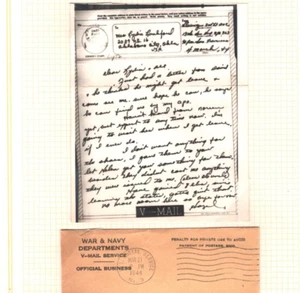 USA V- MAIL WW2 AIRGRAPH San Francisco Oklahoma 1944 {samwells-covers}MAL19 - Picture 1 of 10
