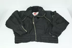 Vintage Carrera Black M Medium Zip Embellished Puffer Jacket - Picture 1 of 5