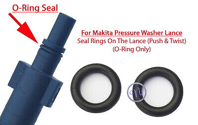 (Lance End) Makita Pressure Washer Lance Male End 2 O-Ring Rubber Seals • 2.99£