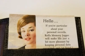Vintage Rolfs Leder Reisepassetui Reise Währung Organizer Memory Jogger - Bild 1 von 8