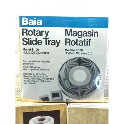 Bandeja deslizante giratoria Hanimex vintage nueva en caja para proyectores de diapositivas, tiene capacidad para 100 diapositivas 2x2 Foto 1 de 4