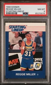 1988 Kenner Starting Lineup Card Reggie Miller Rookie Card RC Pacers PSA 8 - Picture 1 of 2