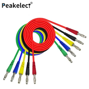 Peakelect 5PCS 4mm Banana to Banana Plug Dual Ended Test Lead for Multimeter - Picture 1 of 6