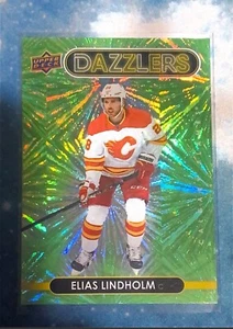 Elias Lindholm 2021 ponte superiore #DZ-8 fiamme verdi calgary abbaglianti - Foto 1 di 2