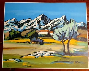 QUILICI*LITHO*ORIGINALE*ALPILLES*PROVENCE*14*OR*BLEU*SOLEIL*MUSEE*RARE*COLLECTOR - Bild 1 von 4