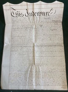 1796 FRIARS GOOSE Gateshead Pacht über Land & Kai, Revd. N. Ellison to John Oram - Bild 1 von 3