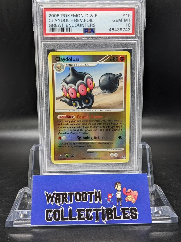 PSA 10 GEM MINT Claydol Reverse Holo 15/106 Pokemon Great Encounters - Image 1 of 1