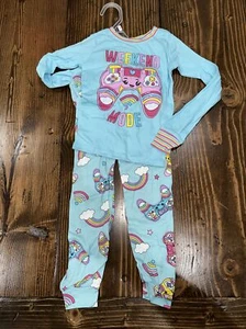 NWT The Childrens Place Girls Size 4 Two Piece Pajamas Set - Blue/Pink/Yellow - Picture 1 of 8