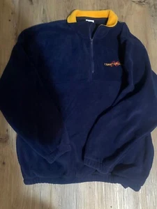 Vintage Coast Casinos dunkelblau 1/4 Reißverschluss Fleece Polyester Jacke Größe Large - Bild 1 von 3