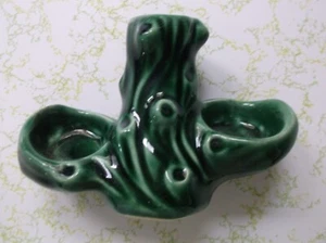 Tocón de árbol de cerámica vintage para saleros y pimenteros de pájaros - Imagen 1 de 4