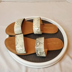 Eox Link Sandals Faux Alligator Eox Link Womens Size 11 2 Strap Sandals NEW - Picture 1 of 12