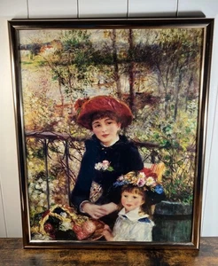 VTG Renoir Two Sisters On the Terrace Framed Art Print Institute Chicago 1981 - Picture 1 of 8