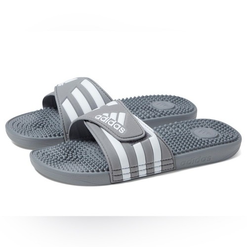 Scarpe Adidas nuove con etichette da uomo Adissage slides doccia grigio bianco taglia 17