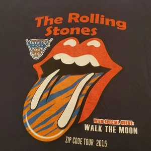 The Rolling Stones July 8 2015 Comerica Park Zip Code Tour Navy M Medium T Shirt - Picture 1 of 24