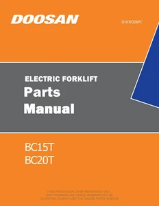 Daewoo Doosan BC15T BC20T Electric Forklift Parts Catalog Manual - Picture 1 of 1