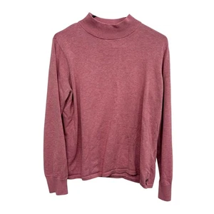 Pink Mock Neck Knit Sweater Minimalist Quiet Luxury Whimsical Soft Classic XL - Picture 1 of 8