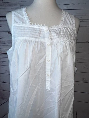 Adonna Nightgown Gown size Medium NWT dress Sleeveless Cotton Eyelet Midi - Image 1 of 4