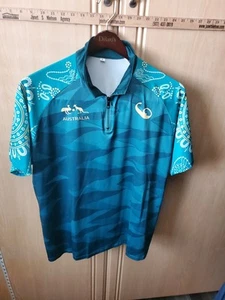 Australia Paris Olympics 2024 zip up shirt, Blueish Green, Size L - Picture 1 of 3