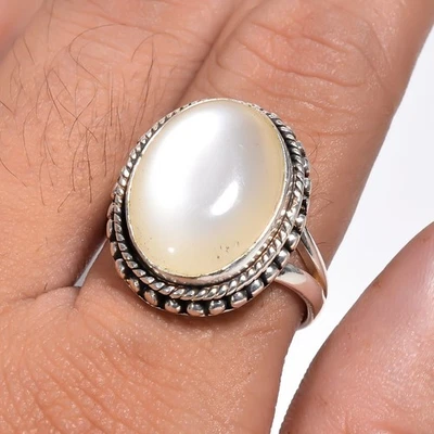 Beautiful Mabe Pearl 925 Sterling Silver Handmade Ring Size 5-10 - Image 1 of 3