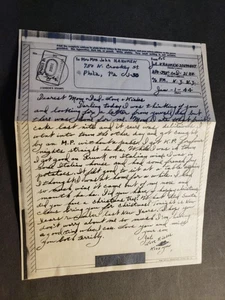 APO 398 ORAN, ALGERIEN, Nordafrika 1944 Zensierter WWII Armee Brief V-MAIL Brief - Bild 1 von 3