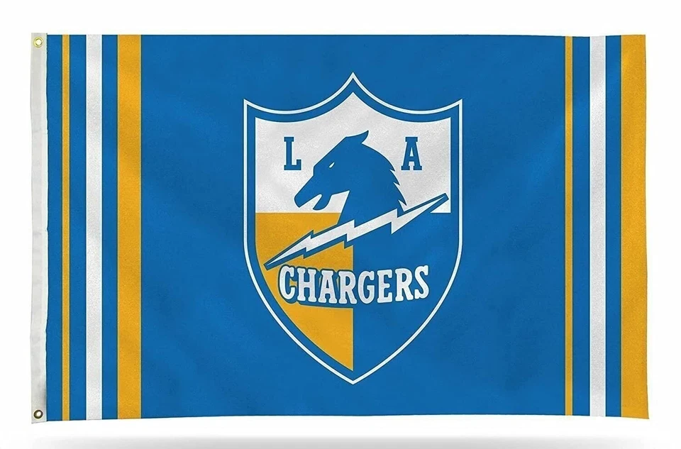 Bandera de los Angeles Chargers, 3x5 pies, logotipo retro, ojales de metal,... Foto 1 de 1