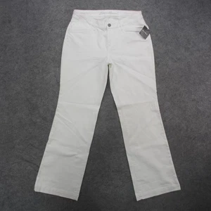 Eddie Bauer Pants Womens 10 White Curvy Trouser Stretch Casual Classic Fit - Picture 1 of 13