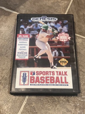 Sports Talk Baseball (Sega Genesis, 1992) WITH BOX NO MANUAL - Image 1 of 4