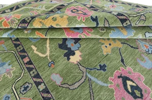 Antique Green Turkish Oushak Rugs 7x9 8x11 9x12 10x14 12x15 Large Livingroom Rug - Picture 1 of 8