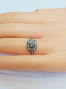 Sterling Silver 925 Ring Size 7 Signed GOC Brilliant Cut Diamonds (51) - Picture 1 of 7
