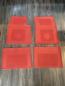 1967-74 Impala Bel Air Caprice; 1969-81 Blazer; Bow Tie Floor Mat Set RED - Picture 1 of 3