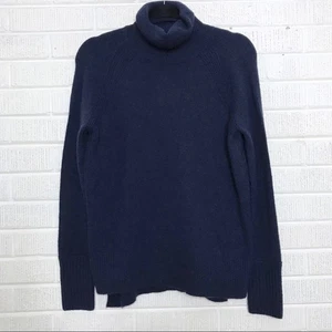 New J Crew 2XS Blue Side Slit Supersoft Turtleneck Sweater Merino Wool Alplaca - Picture 1 of 8