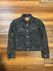 Giacca camionista vintage Y2K donna Levi’s denim nero taglia media - Foto 1 di 4