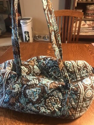 Bolso de Lona Vera Bradley 22 pulgadas de Largo Equipaje de Mano Da Turquesa/Marrón Usado en Excelente Condición Foto 1 de 4
