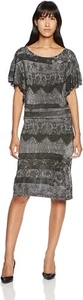 Diesel D-Flow Damen Kleid Spitzendruck Rüschenärmel schwarz grau Größe XXS/2XS - Bild 1 von 1