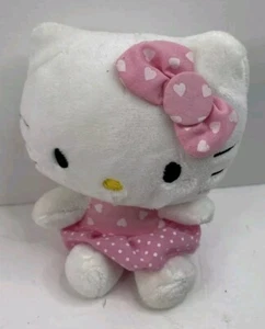 Sanrio Just Play Hello Kitty Pink Valentine Heart Stuffed Plush 6” Preowned - Picture 1 of 5