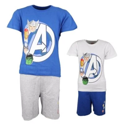 MARVEL COMICS Marvel Avengers Kinder Schlafanzug Pyjama kurz Sleepwear 104 - 134 Thor Hulk