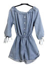 MADE IN ITALY Off Shoulder Blue Playsuit. Size S. GUC