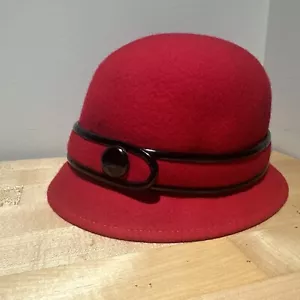 Target Red Buckle Hat Wool Women's - Picture 1 of 5