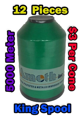 12 Cones Large Rayon Ameth Machine Embroidery Thread 5000m Wholesale lot New - Image 1 of 4