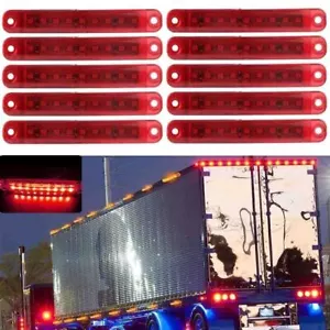 10pcs Red 9 LED Sealed Side Marker Clearance Light 12V Car Truck Trailer Lorry - Picture 1 of 6