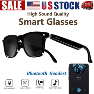 Smart Glasses Polarized Sunglass Audio Mic Speakers Bluetooth Call Remote Camera - Picture 1 of 24