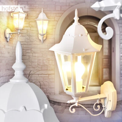 klassische Veranda Terrassen Garten Laterne Hof Lampen Außen Wand Leuchten weiß - Bild 1 von 2