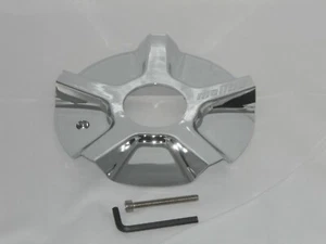 MALIBU CHROME WHEEL RIM CENTER CAP WITH 2-3/16" OPEN CENTER SECTION  - Picture 1 of 2