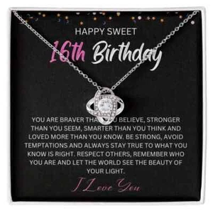 16th Birthday Daughter Special Pendant Necklace - Sweet 16 - Gift boxed - Picture 1 of 7