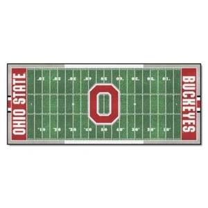 FANMATS Rug Mat 30" x 72" Rectangle Medium Pile Ohio State Green Field Runner - Picture 1 of 4