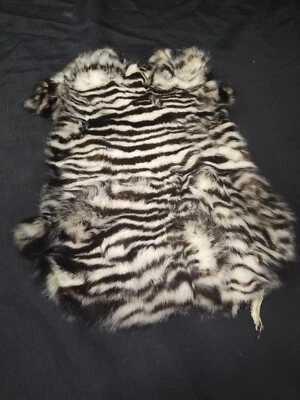 DISEÑO DE CEBRA PIEL DE CONEJO GENUINA nueva piel bronceada piel piel artesanal piel conejito Foto 1 de 4