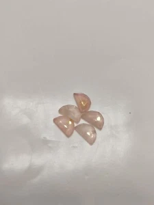 Rose Quartz 13x8mm Half Moon Faceted – Soft Pink Unique Shape - Picture 1 of 5